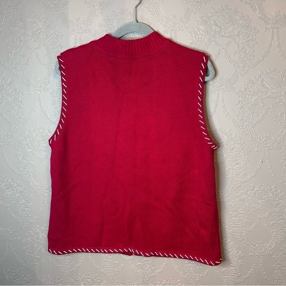 Mercer Street Studio Christmas sweater vest snowmen L great condition - Picture 3 of 7